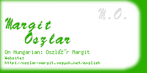 margit oszlar business card